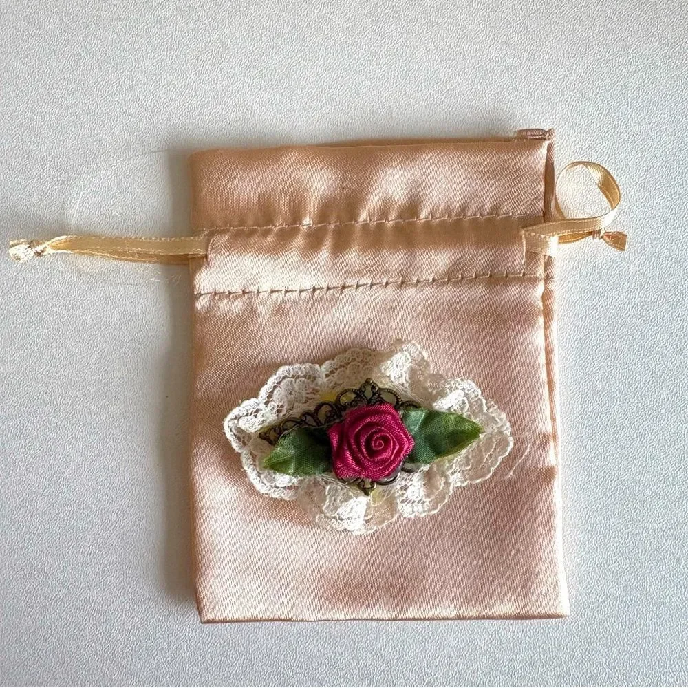 Mini Lace Rose Pin - Picture 3 of 3